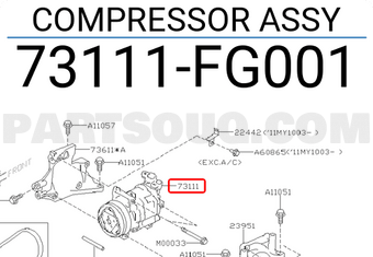 COMPRESSOR ASSY 73111FG002 | Subaru Parts | PartSouq