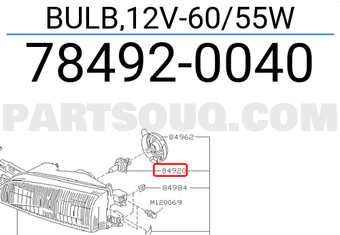Subaru 784920040 BULB,12V-60/55W