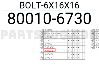 Subaru 800106730 BOLT-6X16X16