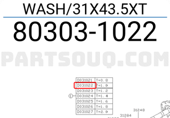 Subaru 803031022 WASH/31X43.5XT