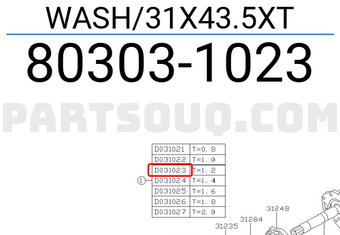 Subaru 803031023 WASH/31X43.5XT