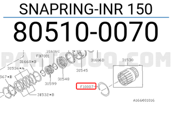 Subaru 805100070 SNAPRING-INR 150