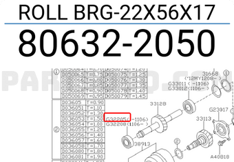 Subaru 806322050 ROLL BRG-22X56X17