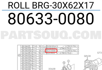 Subaru 806330080 ROLL BRG-30X62X17