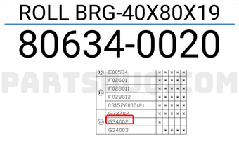 Subaru 806340020 ROLL BRG-40X80X19
