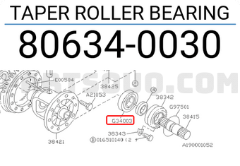 Subaru 806340030 TAPER ROLLER BEARING