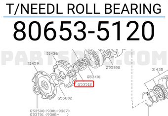 Subaru 806535120 T/NEEDL ROLL BEARING