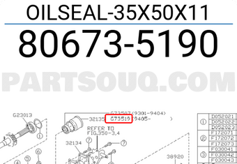 Subaru 806735190 OILSEAL-35X50X11