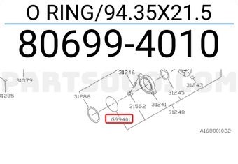 Subaru 806994010 O RING/94.35X21.5