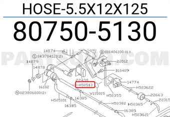 Subaru 807505130 HOSE-5.5X12X125