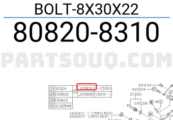 Subaru 808208310 BOLT-8X30X22