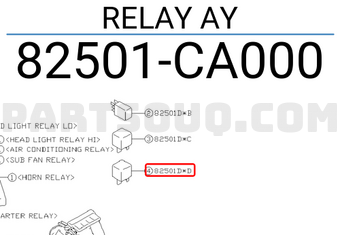 Subaru 82501CA000 RELAY AY