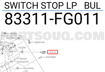 Subaru 83311FG011 SWITCH STOP LP BUL