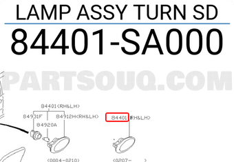 Subaru 84401SA000 LAMP ASSY TURN SD