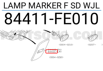 Subaru 84411FE010 LAMP MARKER F SD WJL