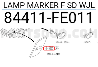 Subaru 84411FE011 LAMP MARKER F SD WJL
