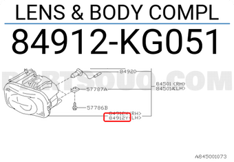 Subaru 84912KG051 LENS & BODY COMPL