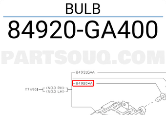 Subaru 84920GA400 BULB