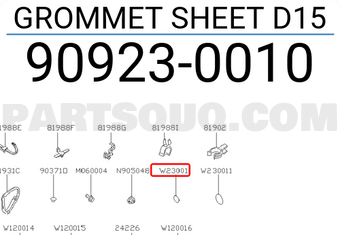 Subaru 909230010 GROMMET SHEET D15