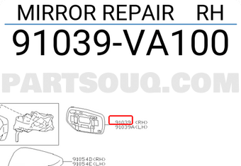 Subaru 91039VA100 MIRROR REPAIR RH