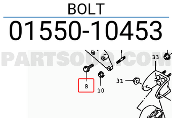 Suzuki 0155010453 BOLT