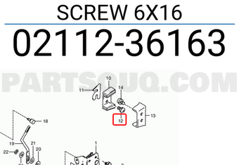 Suzuki 0211236163 SCREW 6X16
