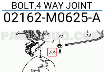Suzuki 02162M0625A BOLT,4 WAY JOINT