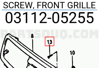 Suzuki 0311205255 SCREW, FRONT GRILLE