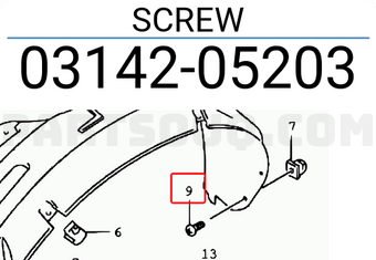 Suzuki 0314205203 SCREW