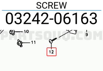 Suzuki 0324206163 SCREW