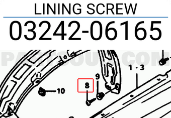 Suzuki 0324206165 LINING SCREW