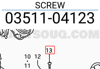 Suzuki 0351104123 SCREW