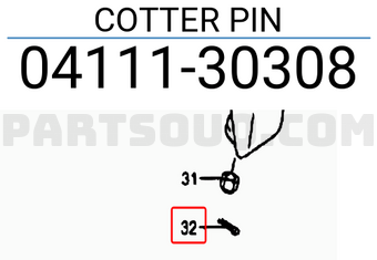 Suzuki 0411130308 COTTER PIN