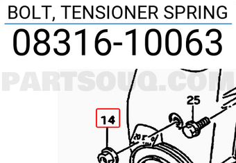 Suzuki 0831610063 BOLT, TENSIONER SPRING