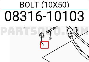 Suzuki 0831610103 BOLT (10X50)