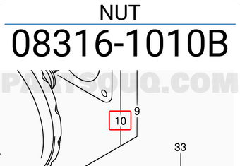 Suzuki 083161010B NUT