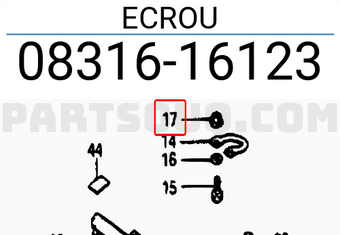 Suzuki 0831616123 ECROU