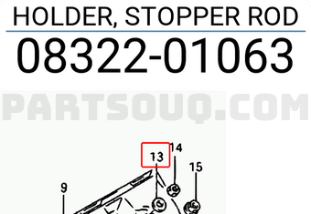 Suzuki 0832201063 HOLDER, STOPPER ROD