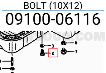 Suzuki 0910006116 BOLT (10X12)