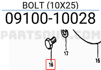 Suzuki 0910010028 BOLT (10X25)