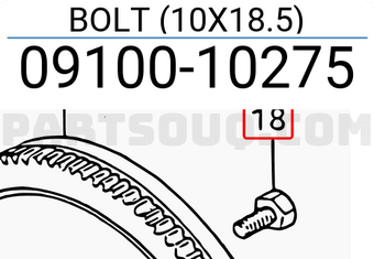 Suzuki 0910010275 BOLT (10X18.5)