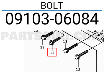 Suzuki 0910306084 BOLT