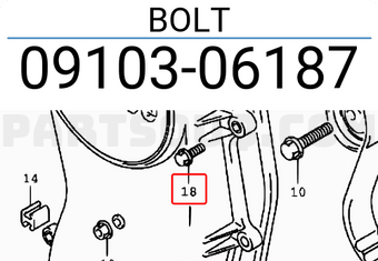 Suzuki 0910306187 BOLT