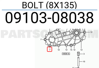 Suzuki 0910308038 BOLT (8X135)