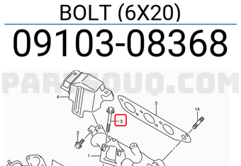 Suzuki 0910308368 BOLT (6X20)