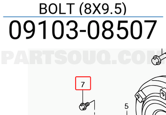 Suzuki 0910308507 BOLT (8X9.5)