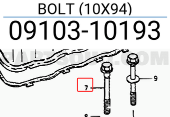 Suzuki 0910310193 BOLT (10X94)