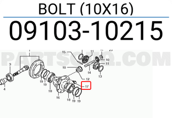 Suzuki 0910310215 BOLT (10X16)