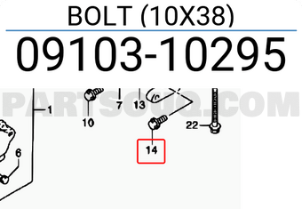 Suzuki 0910310295 BOLT (10X38)