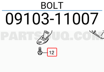 Suzuki 0910311007 BOLT